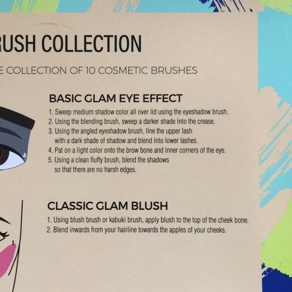 10 piece Cosmetic Brush Collection Makeup Brushes